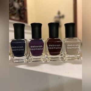 Deborah Lippmann Nail color Set - Blue, Purple, Red, Gray